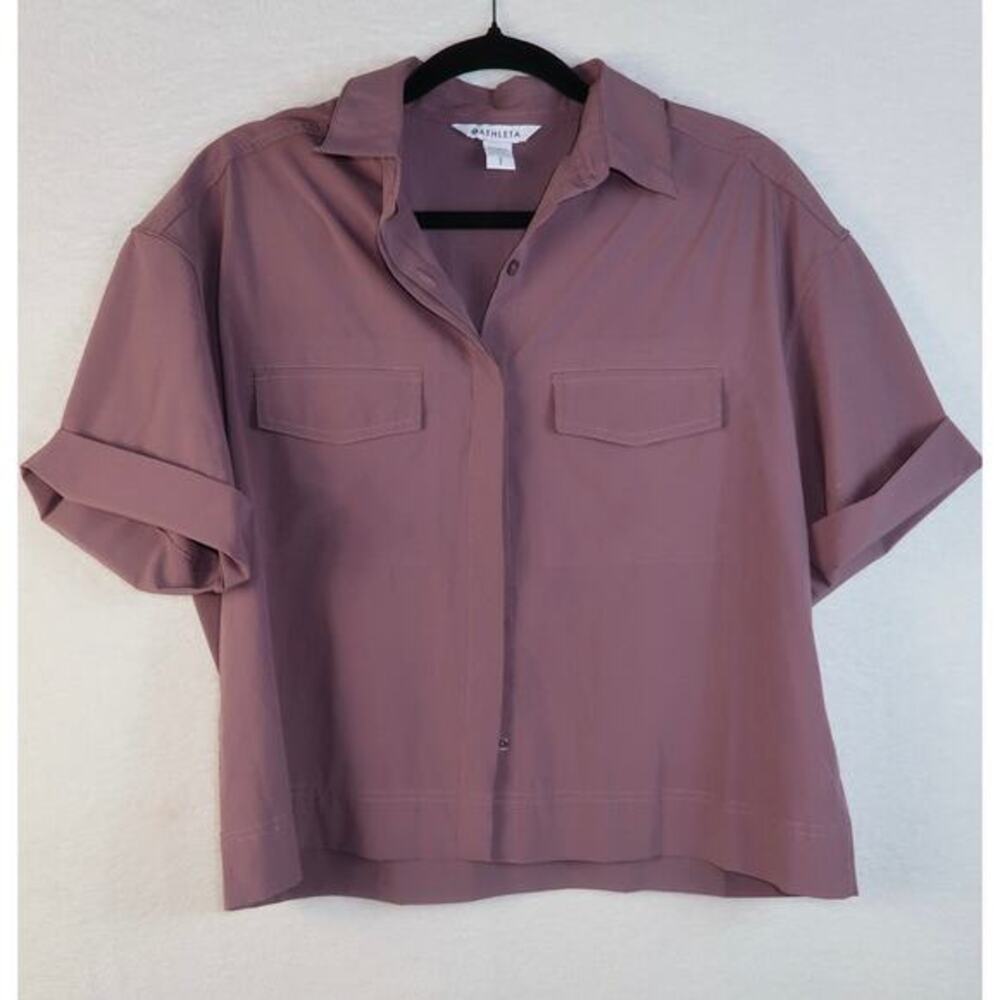 Athleta Hike Packable Top in Damask Mauve Cropped Size Small - Picture 2 of 4